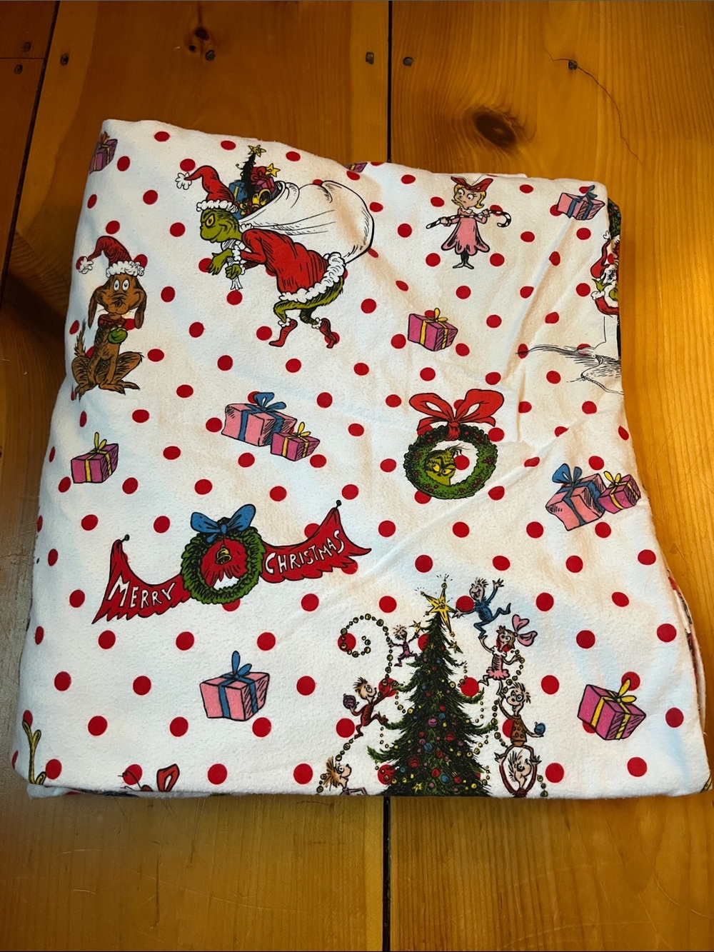 PB TEEN (Pottery Barn) *Twin* Flannel Duvet Cover Dr. Seuss Grinch Christmas